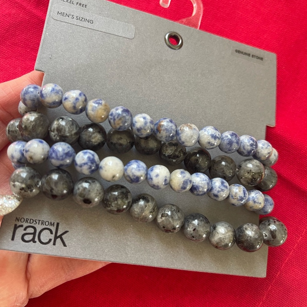 Nordstrom Blue and Black Beaded Bracelet 2-Sets (4 total)